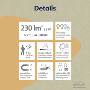 Produktbild für LED-Unterbauleuchte Müller-Licht Acculine 40, USB