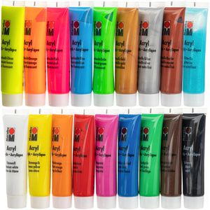 Marabu Acrylfarben 1210000000209 Set Effect, 18 Farben je 36ml, in Tuben –  Böttcher AG