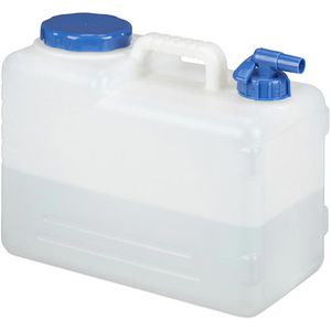 Relaxdays Wasserkanister mit Hahn, Kunststoff, mit Ablasshahn, transparent,  15 Liter – Böttcher AG
