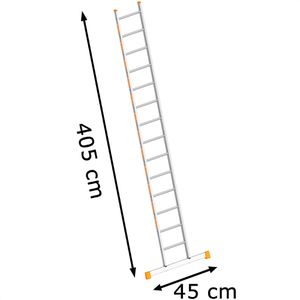 Produktbild für Anlegeleiter Layher Topic 1054, extrabreit, Länge 4,09m