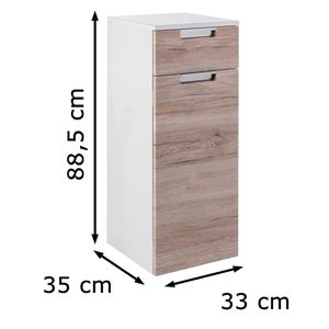 Produktbild für Bad-Hängeschrank Schildmeyer Mars 130479, eiche / weiß