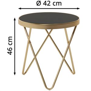 Produktbild für Beistelltisch Wohnling WL5.785, schwarz, aus Glas / Metall