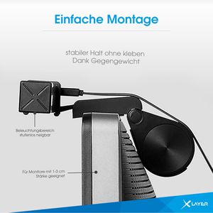 Produktbild für Monitorlampe XLayer 219154, mit USB und LED