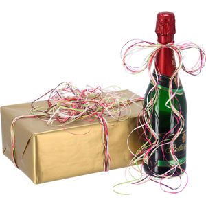 Produktbild für Geschenkband Präsent Raffia Multicolour, pink