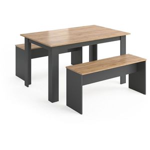 Esstisch Vicco Sentio, eiche / anthrazit, 3-teilig