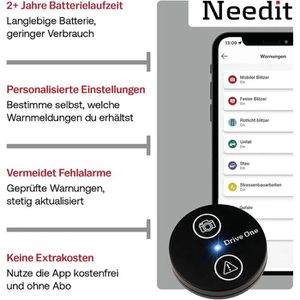 Produktbild für Radarwarner Needit Drive One 7017, mit Batterie