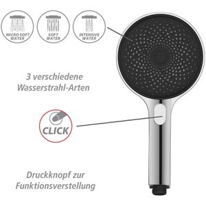Produktbild für Duschsystem Wenko Softwater, verchromt / schwarz