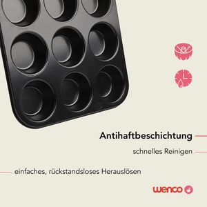 Produktbild für Backform wenco 555111, für 12 Muffins, aus Stahl