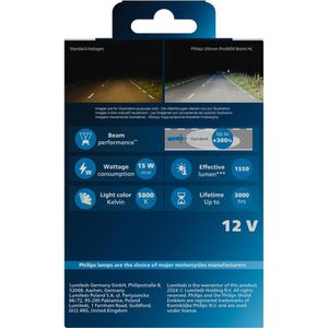 Produktbild für Motorrad-Lampe Philips Ultinon Pro6000 Boost HL, 5800 K, H7