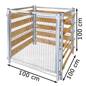 Produktbild für Komposter bellissa 99153, natur/ silber, aus Holz und Stahl
