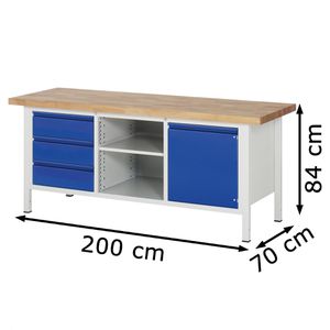 Produktbild für Werkbank Rau Basic 8563-2, blau