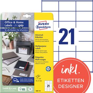 Produktbild für Universaletiketten Zweckform 3481-10, weiß