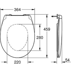 Produktbild für WC-Sitz GROHE Bau Keramik 39493000, oval, aus Duroplast