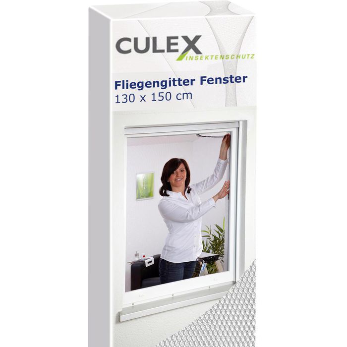 Culex Fliegengitter weiß, 130 x 150cm, mit Klettband, für Fenster