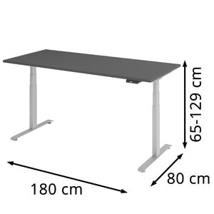 Produktbild für Schreibtisch Böttcher-AG Base Lite, graphit / silber