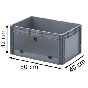 Produktbild für Eurobox AUER EG SKL 64/32 HG, grau, mit Acrylglas-Sichtklappe