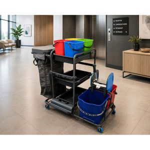 Produktbild für Reinigungswagen Böttcher-AG Queen Metall, Systemwagen