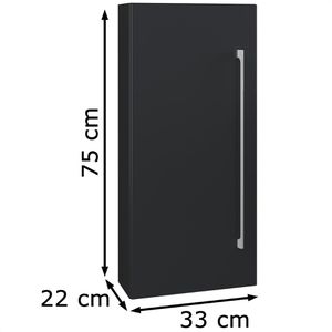 Produktbild für Bad-Hängeschrank VCM Badinos 914886, matt schwarz