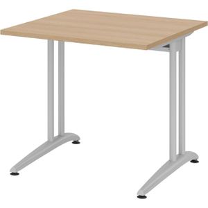 Produktbild für Schreibtisch Hammerbacher B-Serie, eiche / silber