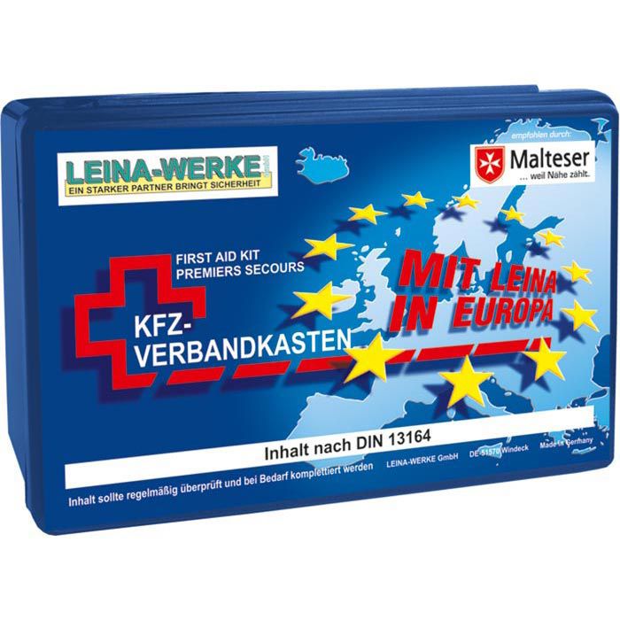 Leina-Werke Verbandskasten KFZ Euro, Auto, Füllung nach DIN 13164, blau – Böttcher  AG