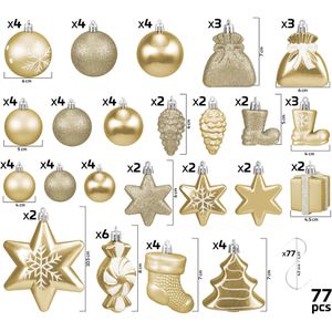 Produktbild für Weihnachtskugeln BRUBAKER 807703, gold