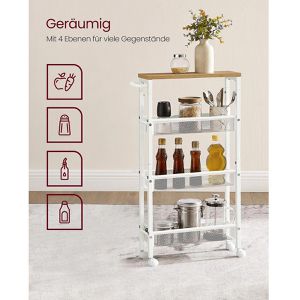 Produktbild für Nischenregal Vasagle LRC032W09, weiß, mit Rollen