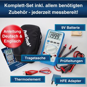 Produktbild für Multimeter PeakTech P 2005A, digital, RMS