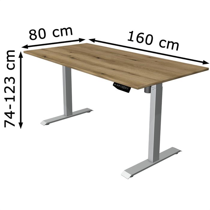 Kerkmann Schreibtisch Move 1, 2249, Eiche, Elektrisch Höhenverstellbar ...