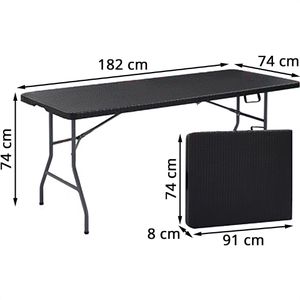 Produktbild für Bierzeltgarnitur Arebos schwarz, Rattanoptik