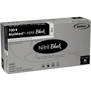 Produktbild für Einmalhandschuhe MaiMed Nitril black, schwarz, 100 Stück
