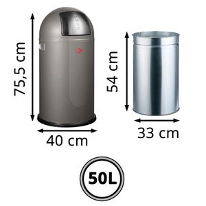 Produktbild für Mülleimer Wesco Pushboy, graphit