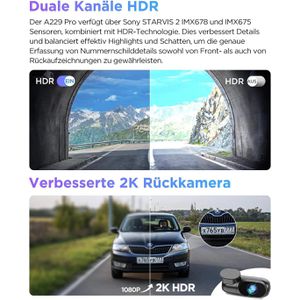 Produktbild für Dashcam VIOFO A229 Pro 2CH, Auto