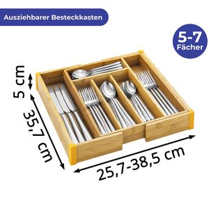 Produktbild für Besteckkasten Wenko 27861500, braun, aus Bambus