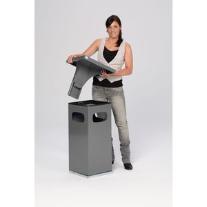 Produktbild für Aschenbecher VAR B32, 12194, antik-silber, Outdoor, mit Dach