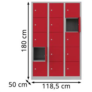 Produktbild für Schließfachschrank Lüllmann 523534, rot