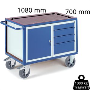 Produktbild für Werkstattwagen Rollcart 07-4307S, Tragkraft 1000 kg