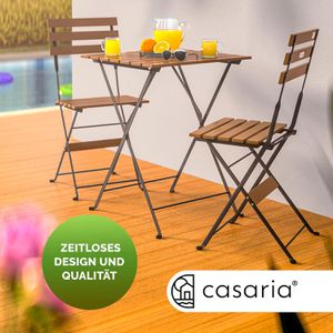 Produktbild für Bistrotisch CASARIA 109710, akazie, wetterfest, eckig,3-teilig