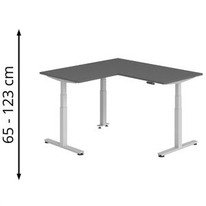 Produktbild für Schreibtisch Hammerbacher XDSMW, graphit / silber