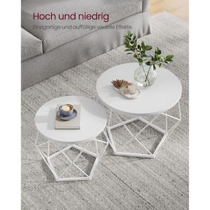 Produktbild für Beistelltisch Vasagle LET040W46, weiß, aus Holz / Metall