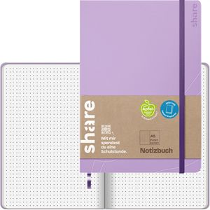 Notizbuch share 4-0014350, Upcycling, lavendel, A5