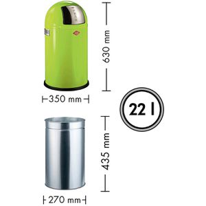 Produktbild für Mülleimer Wesco Pushboy Junior, limegreen