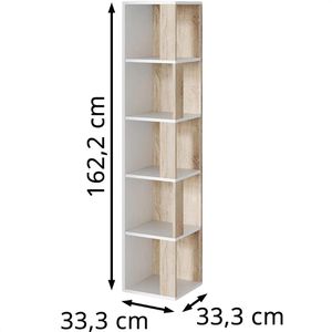 Produktbild für Bücherregal Vicco Lio, weiß / sonoma eiche