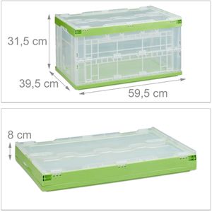 Relaxdays Klappbox 60L grün 58,5x39,5x32,5cm (10022590_53) ab 34,98 €