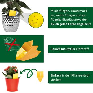 Produktbild für Gelbtafeln Gardigo Gelbsticker, 6 x 10 cm, zum Stecken
