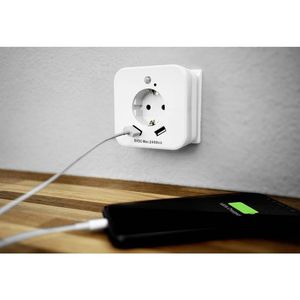 Produktbild für Nachtlicht InnTec SLED02 LED, mit USB, für Steckdose