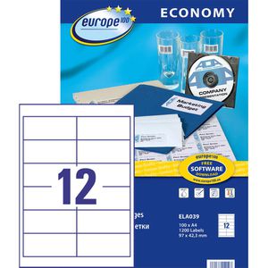 Universaletiketten Europe100 ELA039, weiß