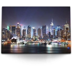 Produktbild für Wandbild Sinus-Art New York bei Nacht