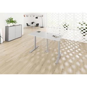 Produktbild für Schreibtisch Hammerbacher XMKA 12, lichtgrau / silber
