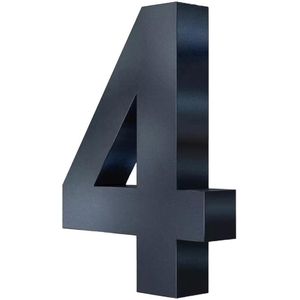 Hausnummer Metzler 3D, anthrazit aus Edelstahl