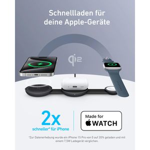 Produktbild für Ladestation Anker MagGo 3in1 faltbar, schwarz